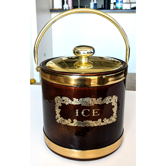 Elegant Gold and Brown Ice Bucket - Picture 1 of 5